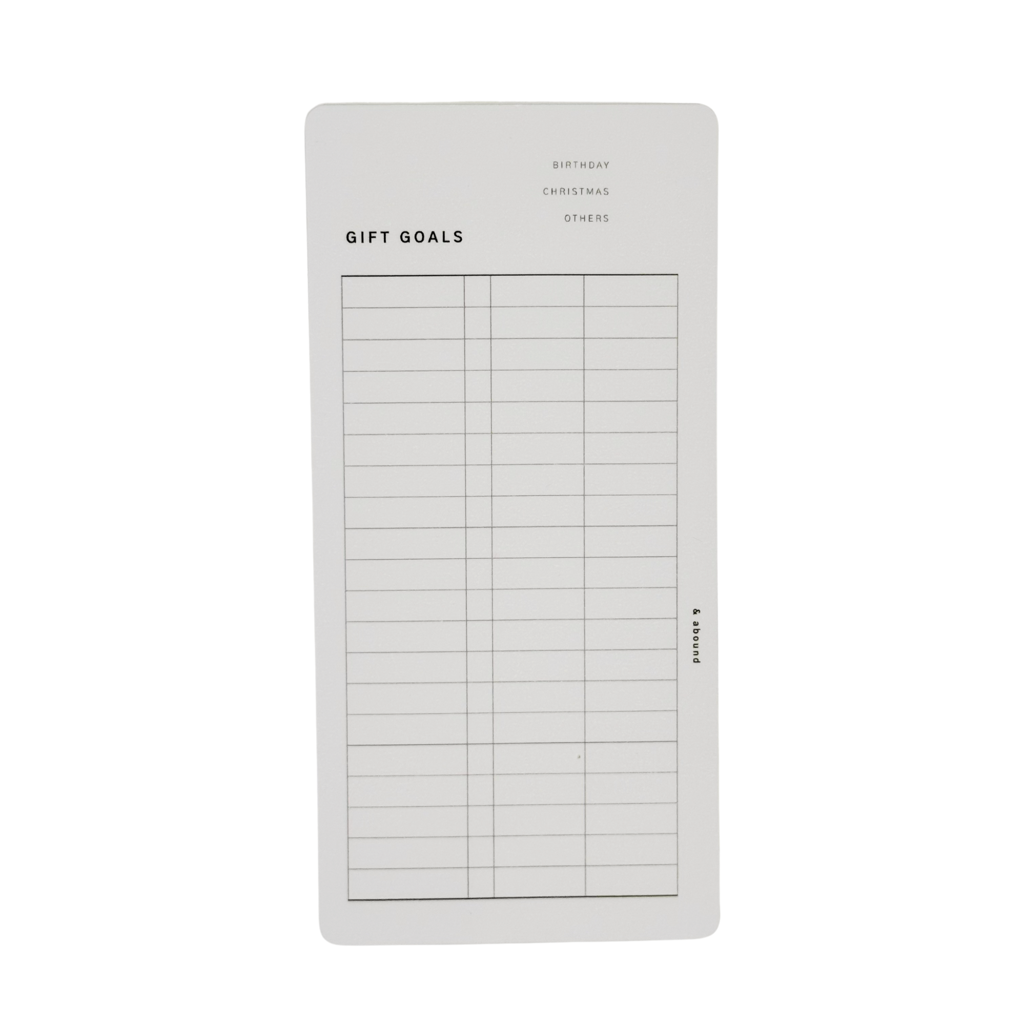 Gift Goal Sheet